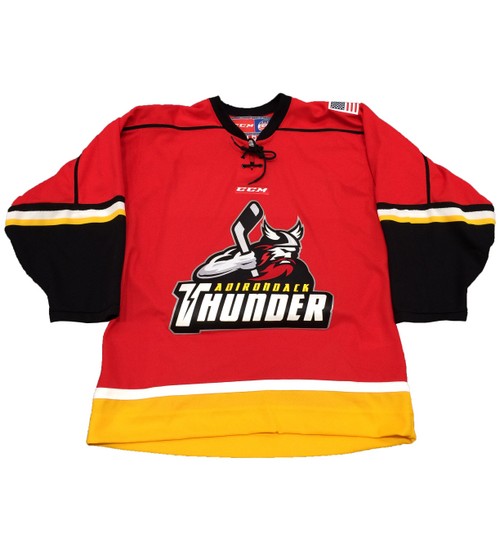 Custom ECHL Adirondack Thunder Away Jersey Red